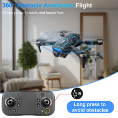 OBEST Drone with 4K Camera for Kids Beginners, Foldable Mini Drone WiFi Live Transmission, Brushless Motor, Obstacle Avoidance, 2 Batteries, Long Flight Time, Headless Mode, 3D Flip, One Key Takeoff/Landing