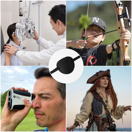 4 Pack Eye Patches, Medical Eye Patches for Adults and Children, 3D Adjustable Eye Patch Pirate Eye Patches for Left or Right Eye Amblyopia Recovery Phase (Black)