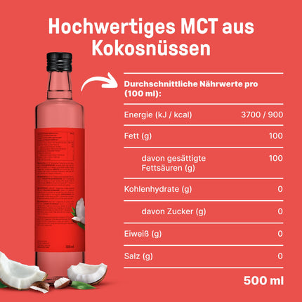 BRAINEFFECT MCT Oil C8 (500ml) - Produces 300% more ketones than other MCT oils (100% C8) - Ketogenic Diet - Pure Coconut Oil Extract - Ideal for Ketogenic Diet &amp; Bulletproof Coffee