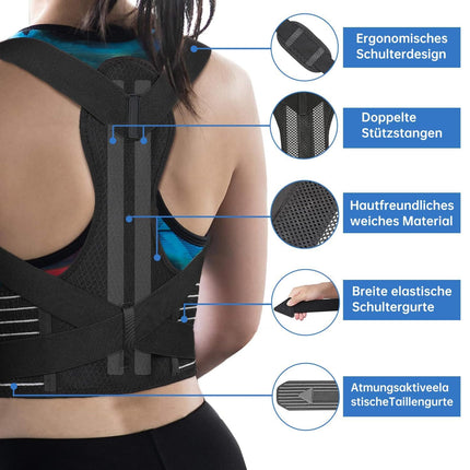 Back straightener, back support belt posture correction women men, posture correction belt, back posture corrector, adjustable posture trainer back belt for shoulder neck back support (36'-47')