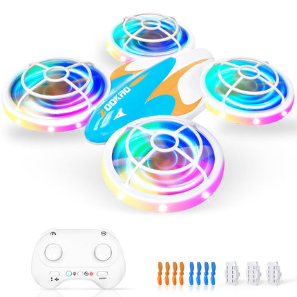Zookao Mini Drone for Kids Toys from 6+ Years, Christmas Birthday Gifts for Children Remote Controlled RC Airplane Mini Drone for Children and Beginners Quadrocopter with LED Lights