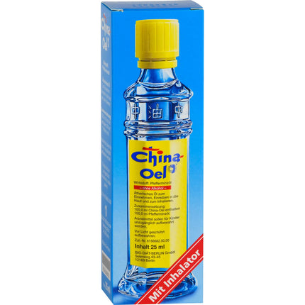 China Oil 25ml with inhaler - pure peppermint oil for oral use and inhalation for colds and muscle pain