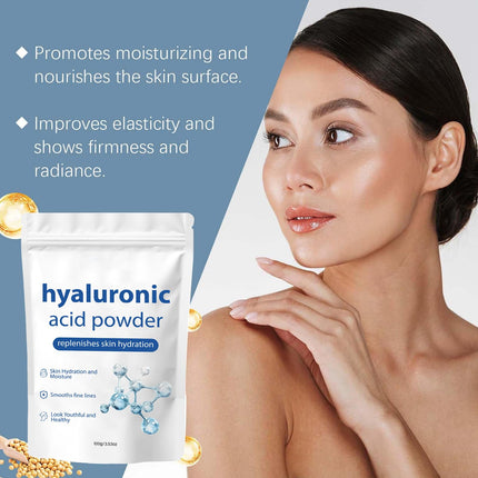 Hyaluronic Acid Powder | 100 g Hyaluronic Acid Powder Pure | Deep Hydration Hyaluronic Acid Serums for Face Masks | Water-Soluble Hyaluronic Powder Skin Care for All Skin Types