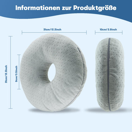Topzora Piercing Pillow with Hole – Donut Pillow for Side Sleepers to Relieve Ear Pain, Piercing Pillow for Side Sleepers to Relieve Ear Pain, Donut Ear Pillow-Gray
