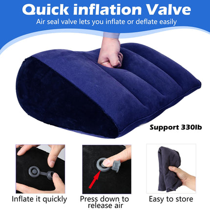 1 Piece Sex Toy for Couples, Erotic, Triangle Inflatable Ramp Sex Games Couples Toys Deeper Position Support Pillow, Erotic Ramp Sex Toy for Men, Women (Blue)