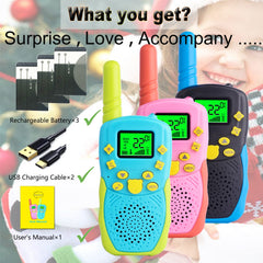TUCHUNME Walkie Talkie Kids, Rechargeable 8 Channels Outdoor Toy Two-Way Radio with Flashlight Gifts for Boys and Girls Long Range for Outdoor Trip Adventures, Camping, Hiking