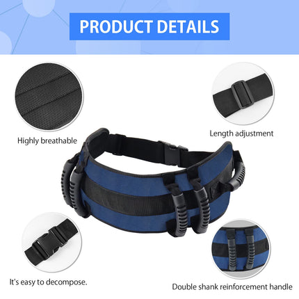 LOSCHEN Transfer Gait Belt, Walking Belt with 6-Handle Belt, Cares Belt Transfer Aid Mobility Aid for Elderly Walking Safety Assistance Device (Dark Blue)