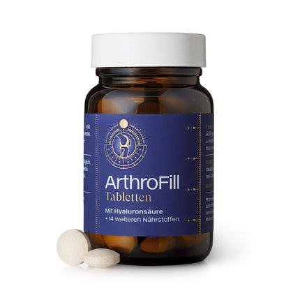 Arthro Fill Tablets - Hyaluronic acid nutrient complex to support active movement functions - 15 vital and micronutrients - 100% doping-free