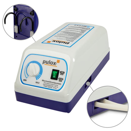 Pulox Anti-Decubitus Mattress - Complete support system with pump, alternating pressure mattress with compressor