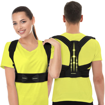 Back Straightener, Adjustable Shoulder Strap Posture Corrector for Men and Women and Provides Pain Relief from Neck, Shoulder, Upper and Lower Back (L/XL)