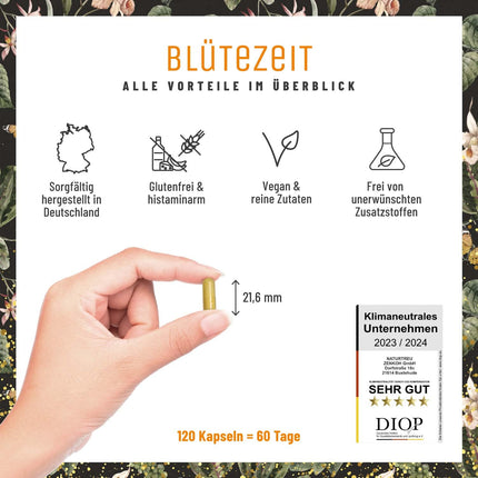 Quercetin Bromelain Complex 120 Capsules Vegan - 500mg high-dose quercetin, 100mg bromelain and 16mg vitamin C per daily dose - Blossom Time by Naturtreu