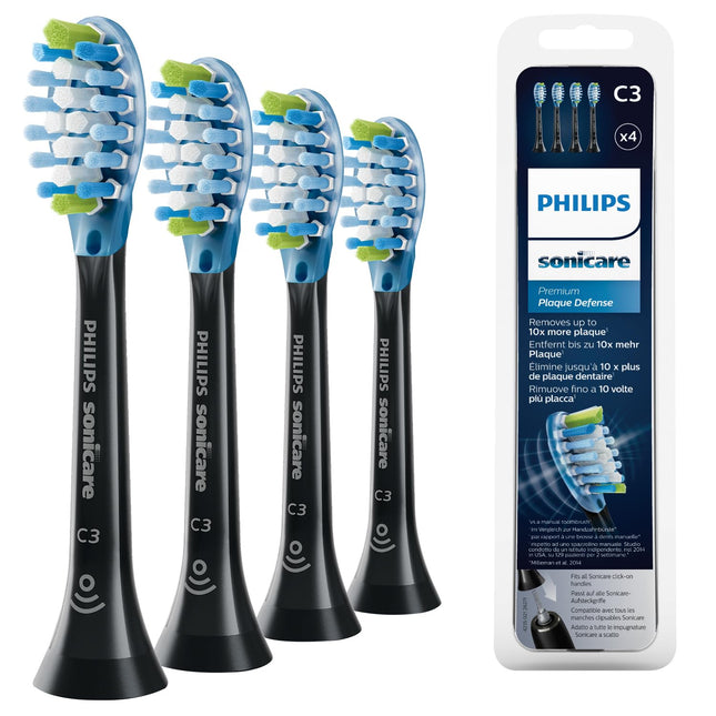 Philips Sonicare Original C3 Premium Plaque Defense Standard sonic toothbrush heads - 4-pack in black (model HX9044/33)