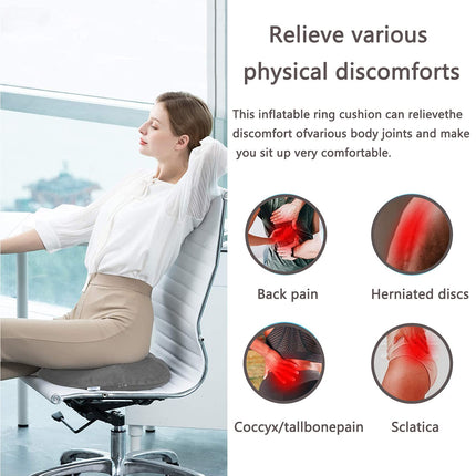 JHY Hemorrhoid Seat Cushion Polyester, Inflatable Seat Cushion, Orthopedic Round Cushion, for Hemorrhoids, Tailbone Pain, Pregnancy.