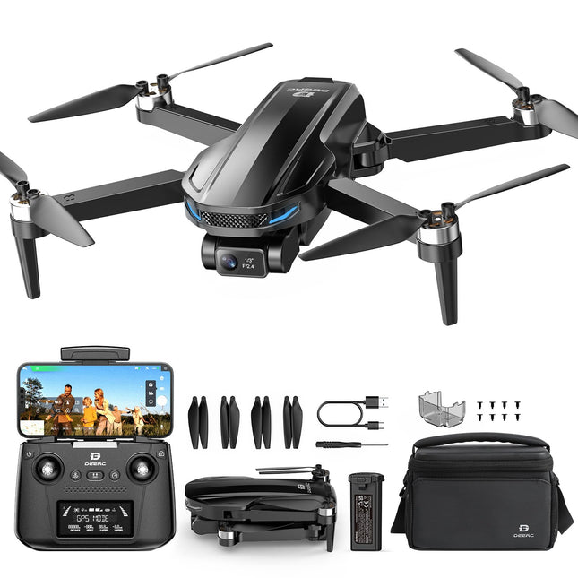 DEERC EIS 4K Camera Drone with 2-Axis Gimbal for Adults, D65 RC Drones Under 249g, GPS Follow Me, 26 Min. Long Flight Time, 5G Image Transmission, Smart Return, Professional Complete Set for Beginners, C0