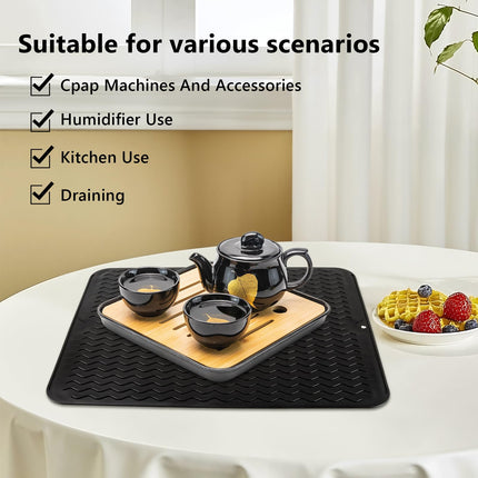CPAP silicone protective mat, waterproof mat, shock-absorbing bedside table protective mat for noise reduction, non-slip protective pad, to keep the CPAP machine stable on the CPAP bedside table