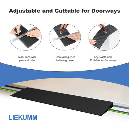 LIEKUMM rubber threshold ramp 1.5cm high, 650kg load capacity wheelchair ramp, non-slip threshold ramp for doorways, curbs, steps, scooters, strollers, motorcycles