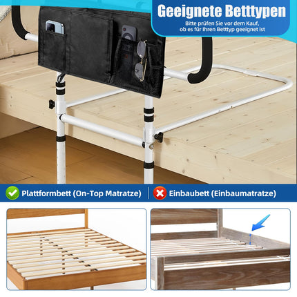 FinityPro Bed Riser for Seniors, Adjustable &amp; Extendable Bed Riser for Seniors, Foldable Bed Rail with Large Storage Bag for Elderly, 450lbs Capacity, Bed Rail for Adults