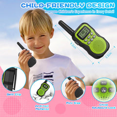 Walkie Talkie Kids Set of 3, Apkezel Walky Talky with 1000mAh Rechargeable Battery, Long Range 3km Walkie Talkie Radio Set with VOX Flashlight for Outdoors, Camping, Hiking
