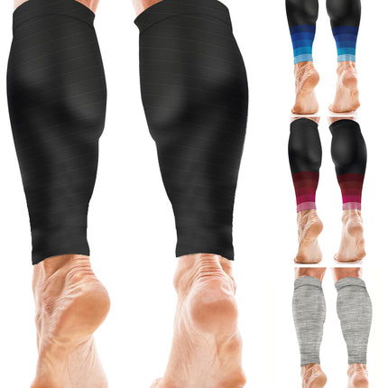 aZengear Calf Support for Men and Women, Footless Calf Compression Socks for Shin Splints and Cramps, Sports (Black L/XL)