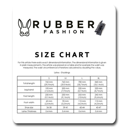 Rubberfashion latex stockings long open toe - overknee thigh stockings - socks for women and men black 0.4mm XL/shoe size: 45-47