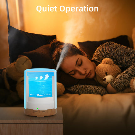 ASAKUKI 300ML Aroma Diffuser with 6 * 10ML Essential Oils Set, Essential Oil Diffuser, Ultrasonic Humidifier for Home Office, 15 Color LED with 4 Timer Settings