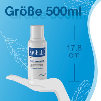 SAGELLA pH 3.5 – DAILY WELL-BEING: Intimate wash lotion with lactic acid and sage extract for daily intimate care, 500 ml
