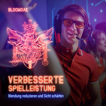 Bloomoak 99% Blue Light Blocking Glasses Gaming Glasses Anti-Glare Anti-Fatigue Suitable for Screens, TVs