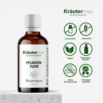 NEW! Kräutermax Rhodiola Rosea Drops | Rhodiola Rosea Distillate as an ideal complement to Rhodiola Rosea Capsules | High-Dose Vegan Rhodiola Rosea in the Kräutermax Style | Liquid Rhodiola Rosea | 1 x 50ml