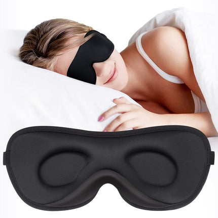 Boniesun 3D Sleep Mask for Side Sleepers, Blackout Eye Mask for Men and Women, Ultra-Thin Design, Comfortable and Breathable to Wear