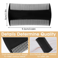 10 pieces lice combs double-sided nit comb black dandruff comb lice comb for men beard comb fine men antistatic beard brush birth comb with fine and coarse teeth beard care