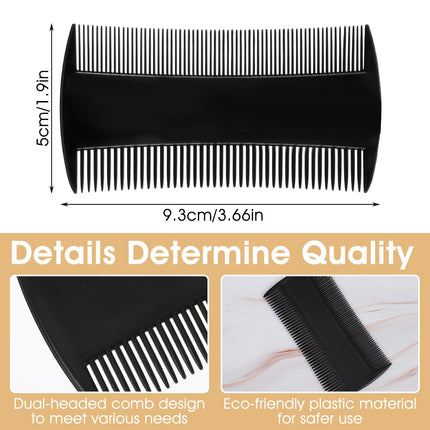 10 pieces lice combs double-sided nit comb black dandruff comb lice comb for men beard comb fine men antistatic beard brush birth comb with fine and coarse teeth beard care