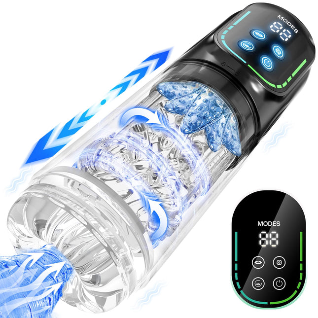 Electric Masturbator Masturbating for Men 7 Telescopic Function &amp; Rotating &amp; Sucking, Sex Toys for Men Realistic Tongue Licking Blowjob, Pocket Pussy Masturbators Penis Pussy Sex Toys