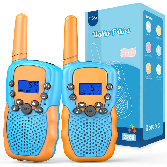 Walkie Talkie, Bakoherp Two-Way Radio Children's Gifts for Boys and Girls from 3-12 Years, Woki Toki for Children with 8 Channels, LED Flashlight, LCD Screen and VOX Function for Adventure, Camping, Hiking