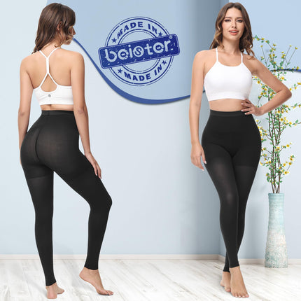 beister Medical Compression Stockings Women Long, 20-30 mmHg Support Stockings Men, Opaque Toeless Compression Pants Class 2 Solid Support for Varicose Veins, Edema