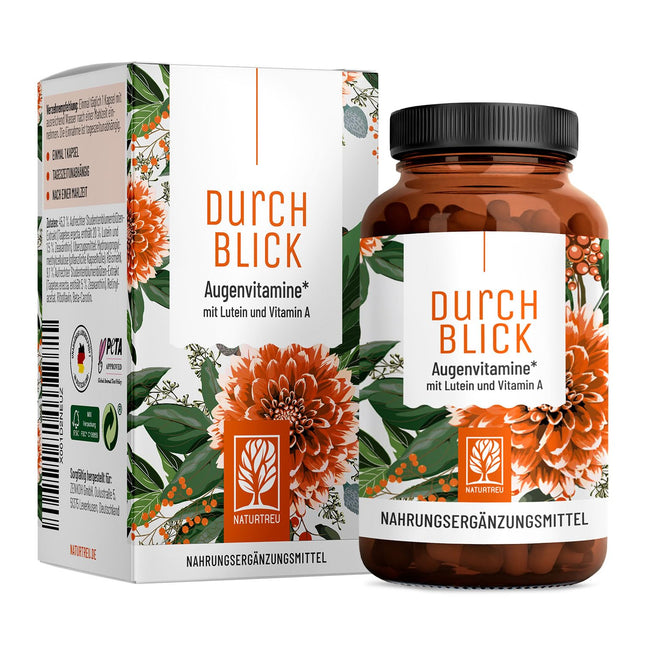 Eye Vitamins - Lutein Zeaxanthin Complex Capsules with Beta Carotene &amp; Vitamin A High Dose &amp; Vegan - 90 Eye Capsules with Lutein 20mg for 3 Months - Eye Vitamins - 100% Natural