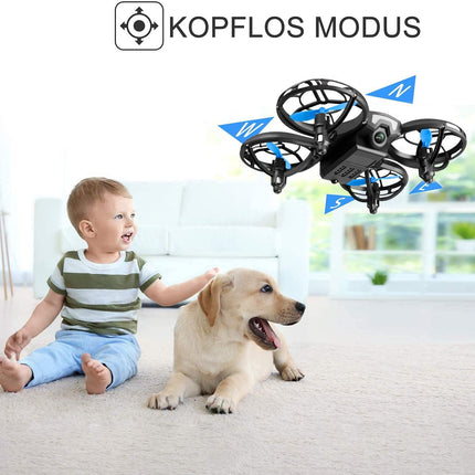 4DRC V8 Mini Drone for Kids, RC Quadcopter Mini Drone with 3 Batteries, 27 Min. Long Flight Time, Hand Sensor, Automatic Altitude Hold, 360° Rolling, Headless Mode, One-Key Start for Beginners, Blue
