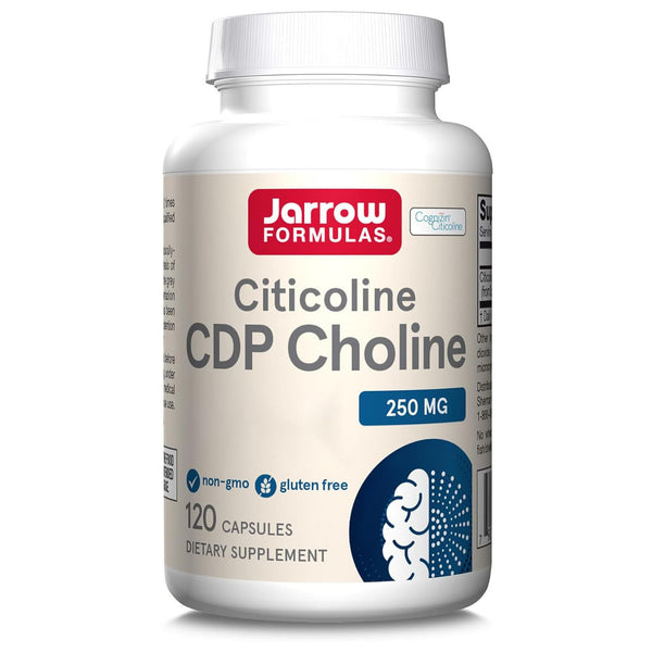 Jarrow Formulas, Citicoline, 120 Gluten-Free Capsules, 250 mg Citicoline per Dose, Soy-Free, GMO-Free, Tasteless