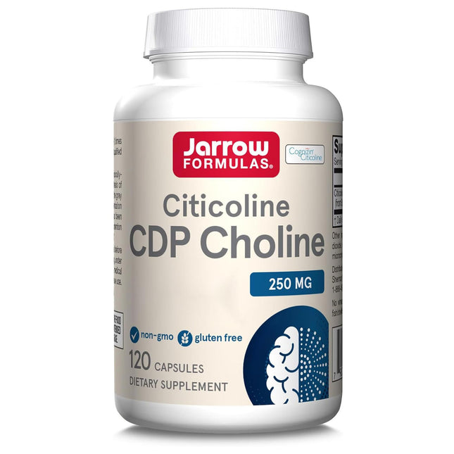 Jarrow Formulas, Citicoline, 120 Gluten-Free Capsules, 250 mg Citicoline per Dose, Soy-Free, GMO-Free, Tasteless