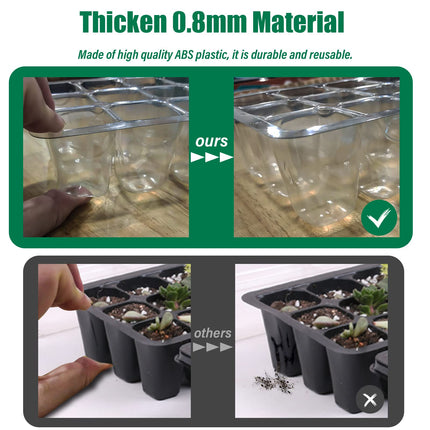 Indoor greenhouse cultivation box, 6 pieces 72 cells mini greenhouse cultivation set, seedling starter trays greenhouse cultivation tray with lid and ventilation for seedling plant