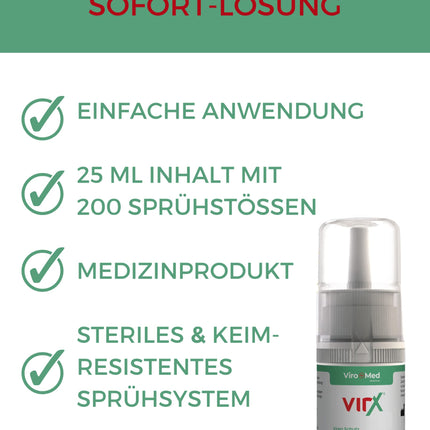 VirX Nasal Spray 50 ml - Best before 07/25 - Back to normality with the world's first - VirX nasal spray VirX enovid