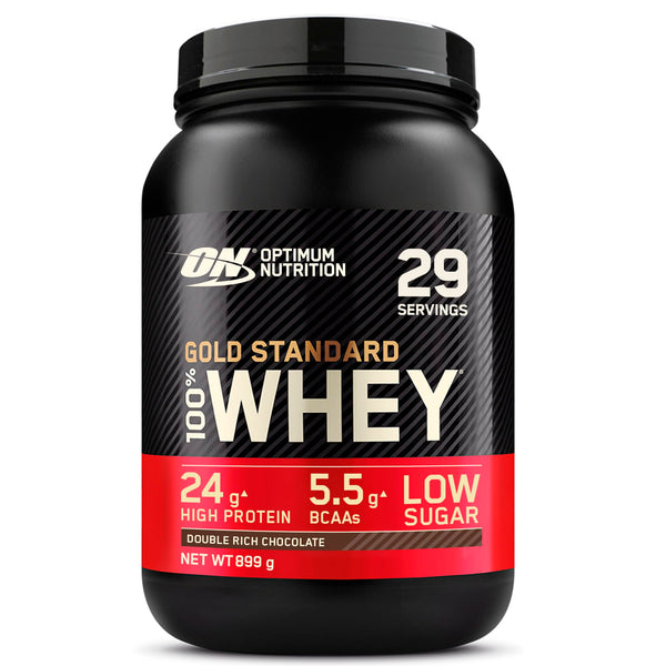Optimum Nutrition Gold Standard 100% Whey Protein Powder for Muscle Building and Recovery with Naturally Occurring Glutamine and BCAA Amino Acids, Double Rich Chocolate, 29 Servings, 899 g