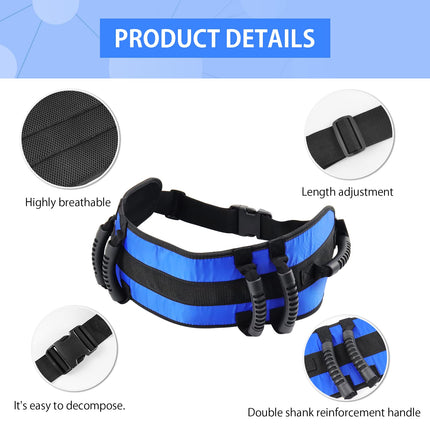LOSCHEN Transfer Gait Belt, Walking Belt with 6-Handle Belt, Cares Belt Transfer Aid Mobility Aid for Elderly, Bariatric, Disabled People, Hospitals for Home Care (Blue)