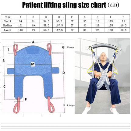 Open patient lift transfer sling, patient aid, toilet sling patient lift, patient aid universal bath patient lift with headrest, shower sling with split legs