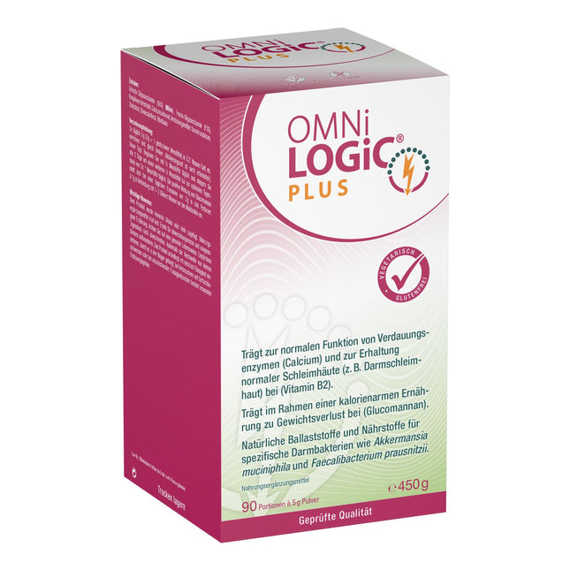 OMNi LOGiC PLUS, 90 servings (450g), Fiber, With Glucomannan, Powder, Vegetarian, Gluten-free