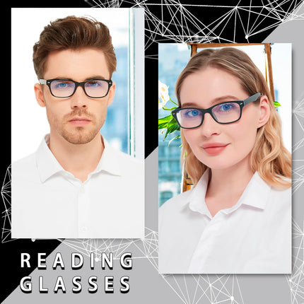 COJWIS 5 Pack Reading Glasses Blue Light Filter Glasses Men Women Black Reader Computer Glasses Spring Hinge Reading Glasses (5 Black, 2.0, Diopters)