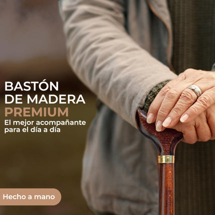 Walking stick walking aid walking stick beech derby handle gold-colored decorative band rubber capsule color dark brown length selectable load capacity up to 100kg weight approx. 330g for more walking security