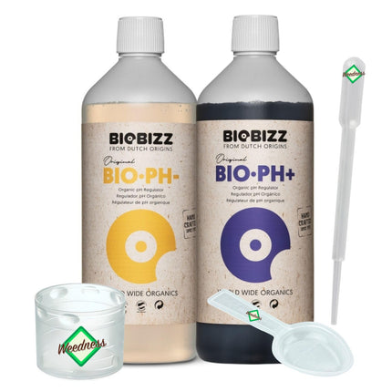 Weedness BioBizz pH+ Plus 250 ml + pH- Minus 250 ml Liquid - pH-reducer fertilizer plants grow cultivation indoor down granules tomatoes lawn orchids