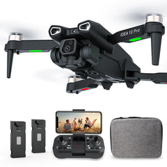 IDEA12 PRO Drone with Adjustable 4K Camera with Optical Flow Positioning for Beginners and Adults, Drones with Brushless Motor, FPV RC Drone Quadcopter with 2 Batteries 30 Minutes