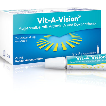 Vit-A-Vision Eye Ointment – ​​For long-lasting improvement of the tear film and protection of the ocular surface in cases of dry eyes, with dexpanthenol and vitamin A, preservative-free, 2 x 5 g