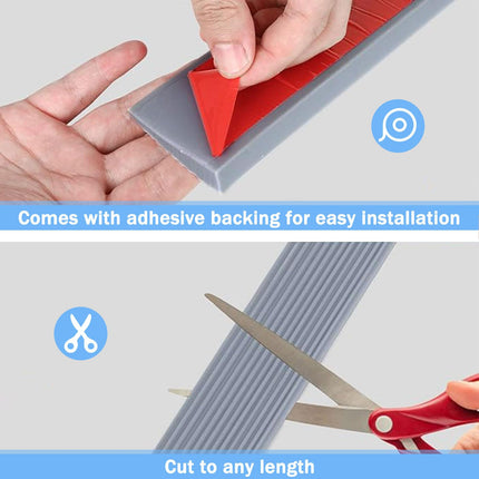 Forhandy Leveling Profile, Silicone Door Threshold Ramp, 1.8cm High Ramp for Door Thresholds Silicone Threshold Ramp Self-Adhesive Non-Slip Mobility Scooter Ramps for Assisted Sweeping Robot